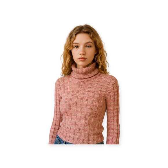 Banana Republic vintage pink 100% merino wool turtleneck sweater size M EUC - Picture 8 of 8